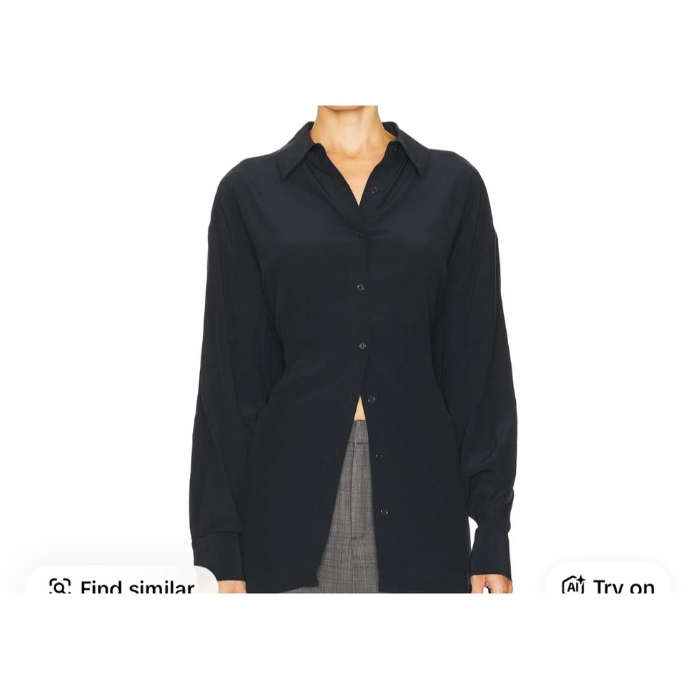 EAVES Classic Black Button-Down Shirt- adjustable waist